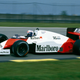 Alain Prost drives a McLaren powered by a TAG-Porsche engine in the 1985 Brazilian Grand Prix in Rio de Janeiro.